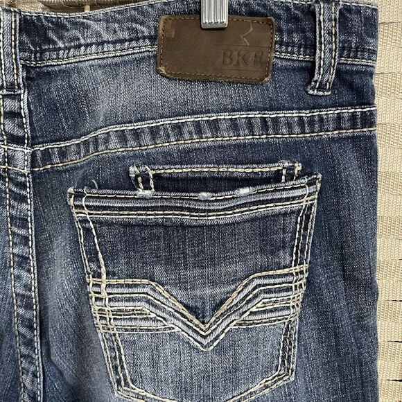 BKE Nolan Straight Leg Jeans Men’s Size 36 X Long Blue Faded Wash Stretch Denim - Picture 5 of 10